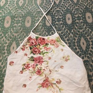 Charlotte Russe White Floral Halter Top